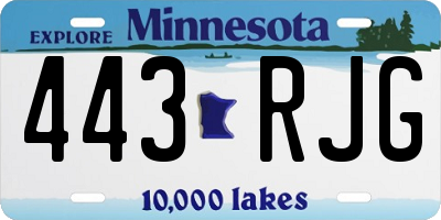 MN license plate 443RJG