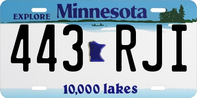 MN license plate 443RJI