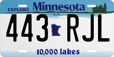 MN license plate 443RJL