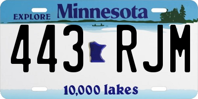 MN license plate 443RJM