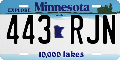 MN license plate 443RJN