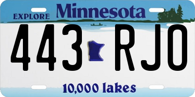 MN license plate 443RJO