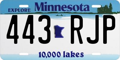MN license plate 443RJP