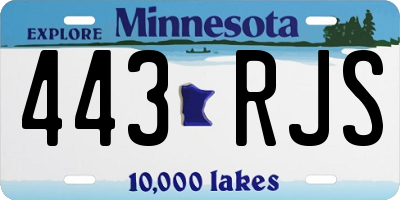 MN license plate 443RJS
