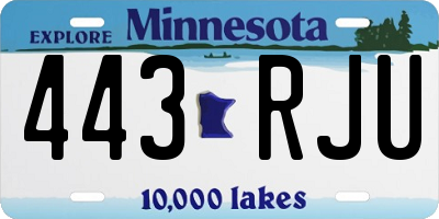 MN license plate 443RJU