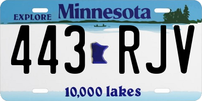 MN license plate 443RJV