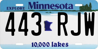 MN license plate 443RJW