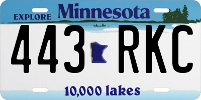 MN license plate 443RKC