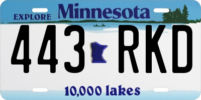 MN license plate 443RKD