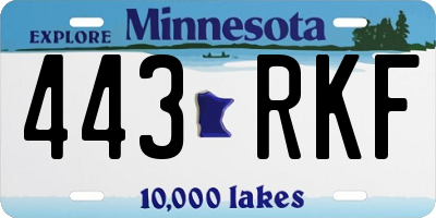 MN license plate 443RKF