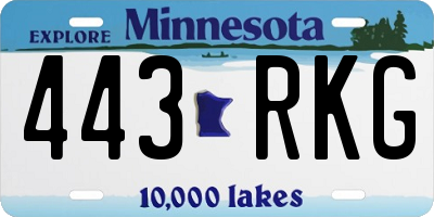 MN license plate 443RKG