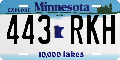 MN license plate 443RKH