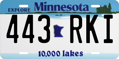 MN license plate 443RKI