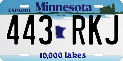 MN license plate 443RKJ