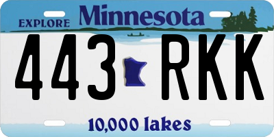 MN license plate 443RKK