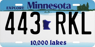 MN license plate 443RKL