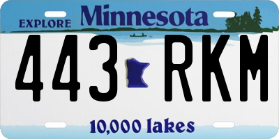 MN license plate 443RKM