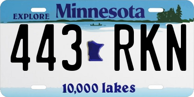 MN license plate 443RKN
