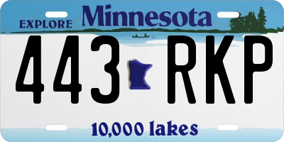 MN license plate 443RKP