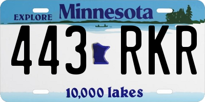 MN license plate 443RKR