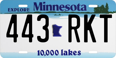 MN license plate 443RKT