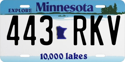MN license plate 443RKV