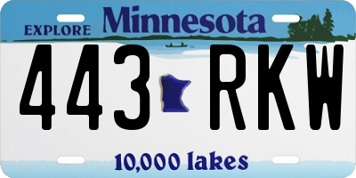 MN license plate 443RKW