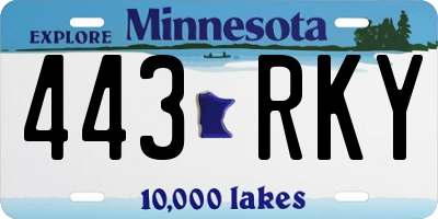 MN license plate 443RKY