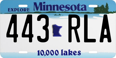 MN license plate 443RLA