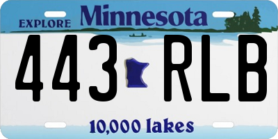 MN license plate 443RLB
