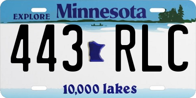 MN license plate 443RLC