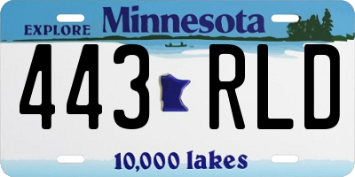 MN license plate 443RLD