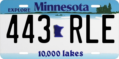 MN license plate 443RLE