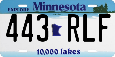 MN license plate 443RLF