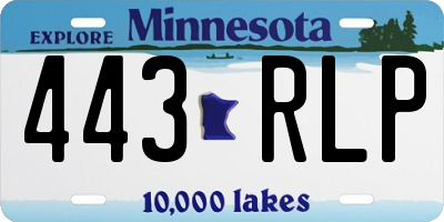 MN license plate 443RLP