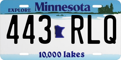 MN license plate 443RLQ