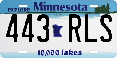 MN license plate 443RLS