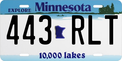MN license plate 443RLT