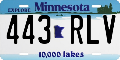 MN license plate 443RLV