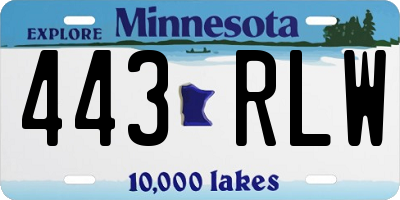 MN license plate 443RLW