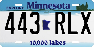 MN license plate 443RLX