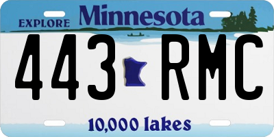 MN license plate 443RMC