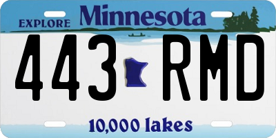 MN license plate 443RMD