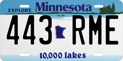 MN license plate 443RME