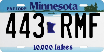MN license plate 443RMF