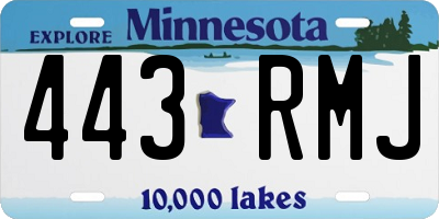 MN license plate 443RMJ