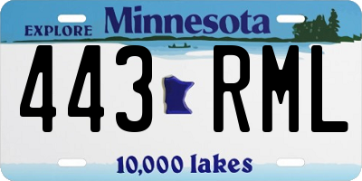 MN license plate 443RML