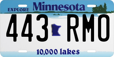 MN license plate 443RMO