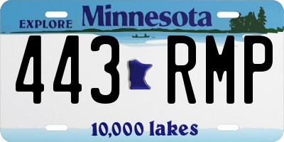 MN license plate 443RMP