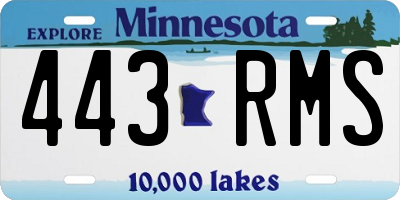 MN license plate 443RMS